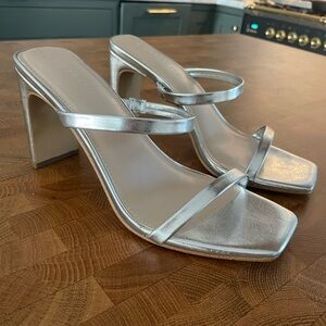 The Drop Women’s Avery Square Toe Two Strap High Heeled Sandal